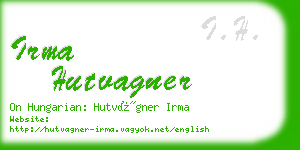 irma hutvagner business card